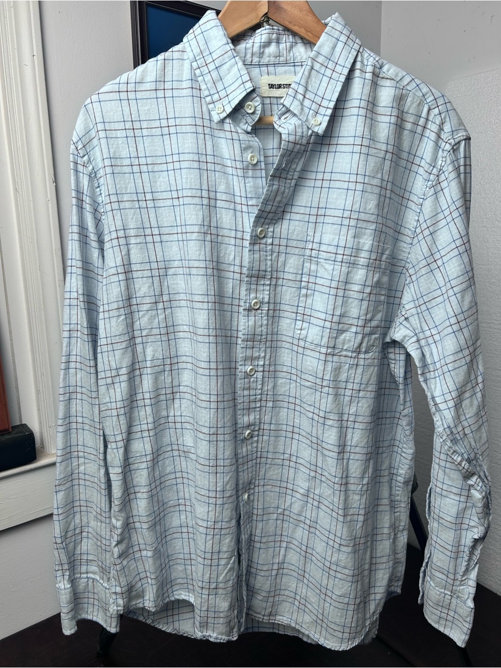 Taylor Stitch men’s designer button down cotton short long sleeve 42 medium